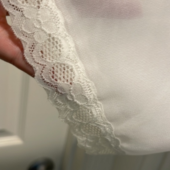 Swimsuit Floral lace 3/4 sleeve sheer coverup white size xxl new - Picture 4 of 7